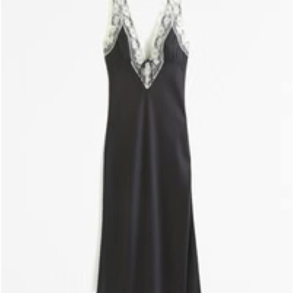 Abercrombie Lace-Trim Slip Midi Dress